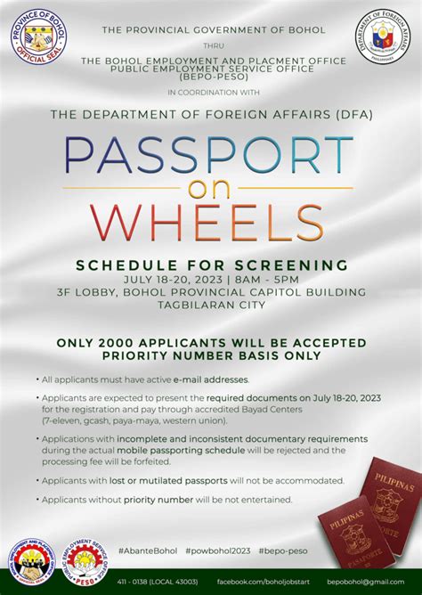 department of foriegn affairs tagbilaran city photos|Passport on wheels screening to be held in Tagbilaran City.